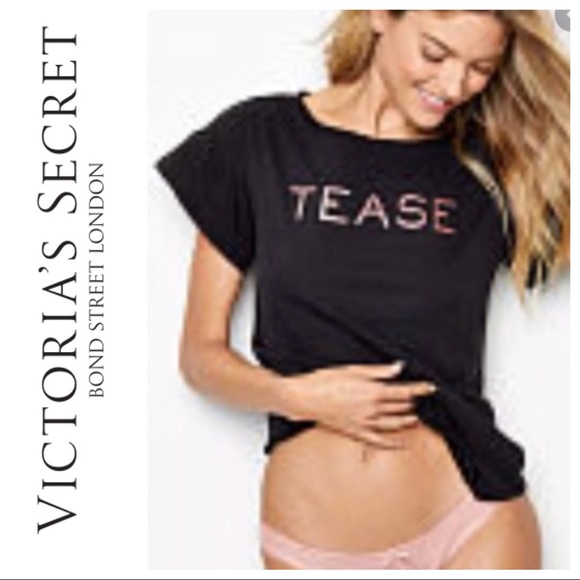 VICTORIAS SECRET BLACK TEASE SLEEP SHIRT NWT SMALL - Picture 1 of 8